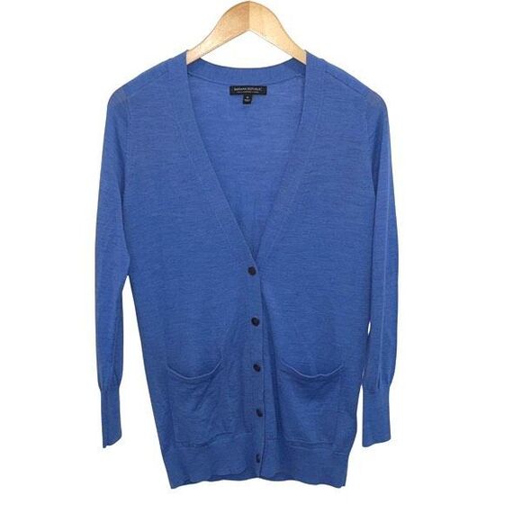 Banana Republic Womens Blue 100% Merino Wool Button Front Cardigan Sweater Small - Picture 1 of 9